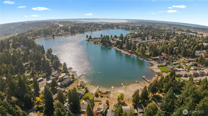 Nearby Angle Lake with spray park and recreational area