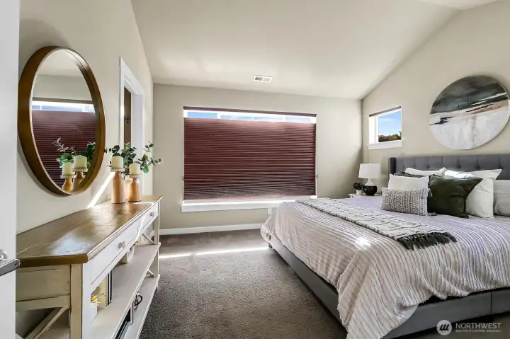 Custom blinds throughout. A beautiful space to bookend your day.