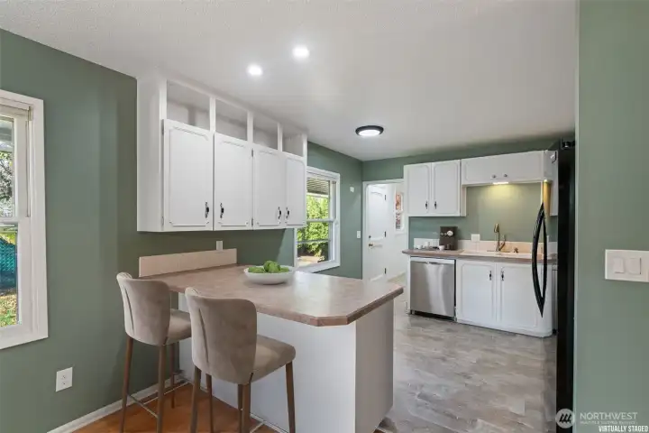 Virtual staged, kitchen
