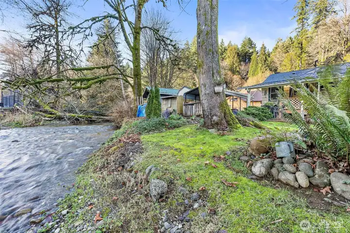 Relax to the soothing sounds of a salmon-bearing creek right in your own backyard.