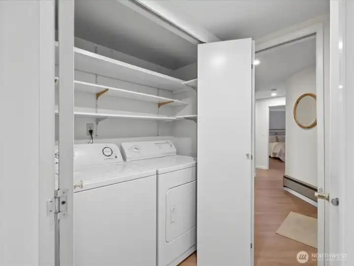 The in-unit laundry is very convenient.