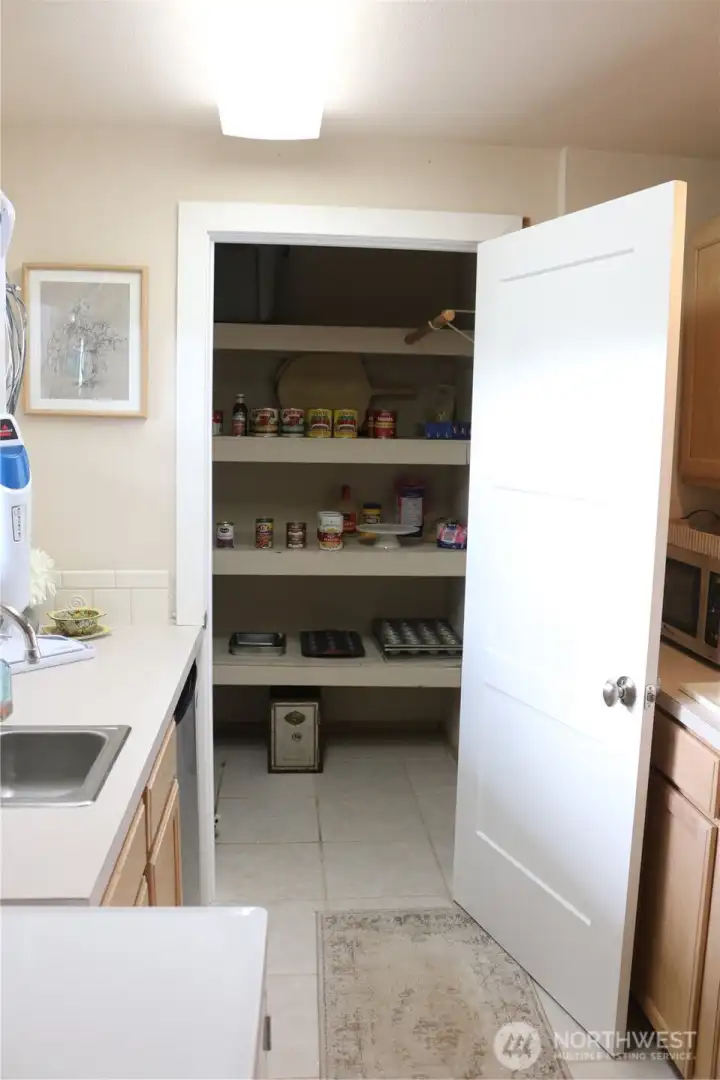Deep storage closet/pantry off utility room