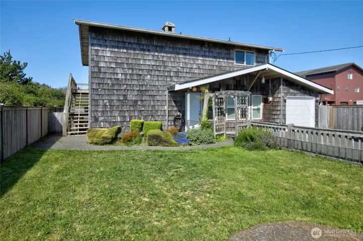 Front yard - mostly fenced and easy to maintain