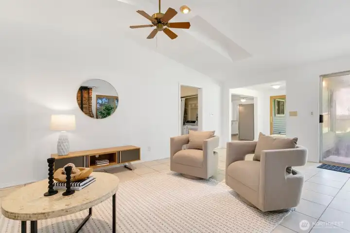Bonus room overlooks sunroom
