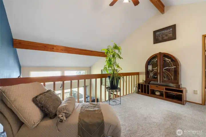 This loft just may be a great space for a home office.