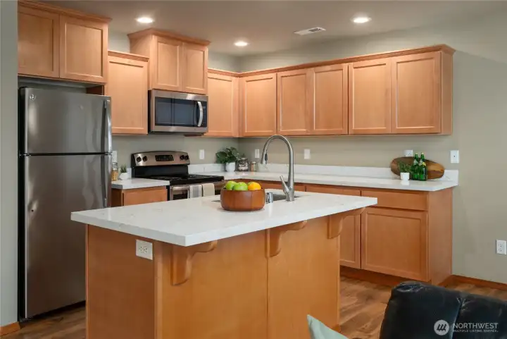 Kitchen with quartz countertops