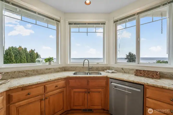 The amazing view from the kitchen sink!