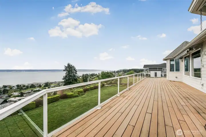 Expansive deck is perfect for entertaining.  Guests will not want to go inside!