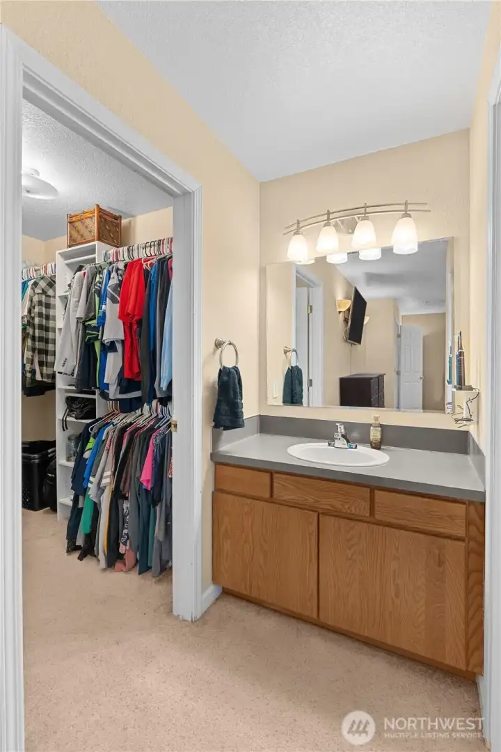 PRIMARY WALK-IN AND SINK VANITY