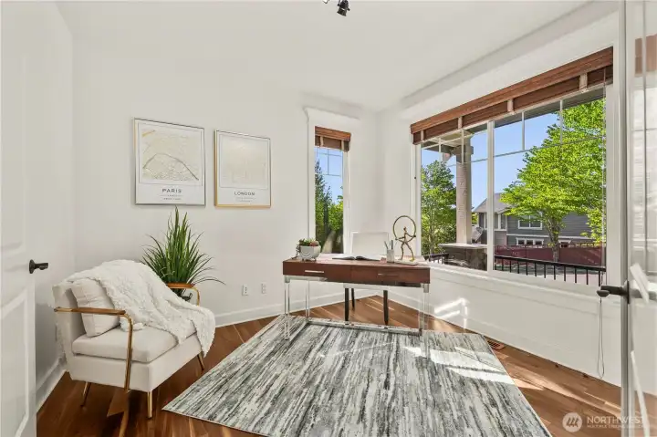 Designated office on main provides convenience for working at home