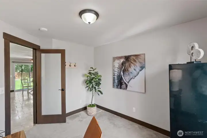 Another view of the office with privacy door.