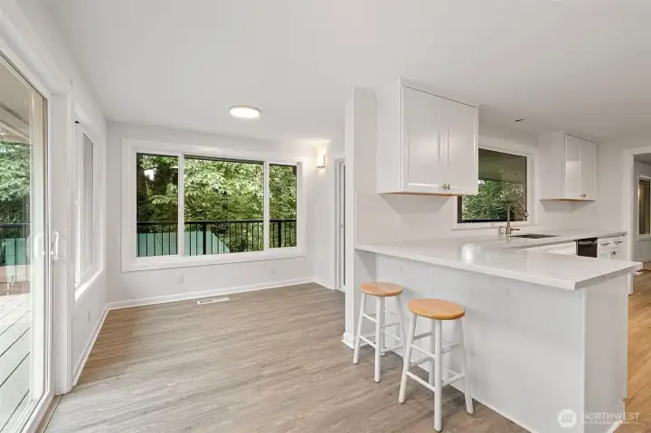 Eating area off the kitchen.