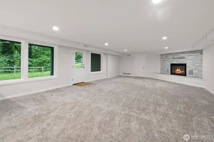 Huge family room in basement.