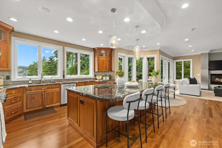 Remodeled in 2019, the chef's kitchen flows into an adjacent dining nook & family room. Remodeled in 2019, the chef's kitchen flows into an adjacent dining nook & family room.