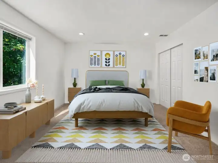 Third bedroom virtually staged