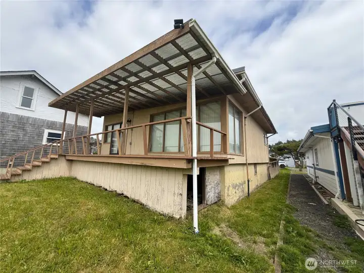 The covered back porch offers a space for entertaining. The covered back porch offers a space for entertaining.