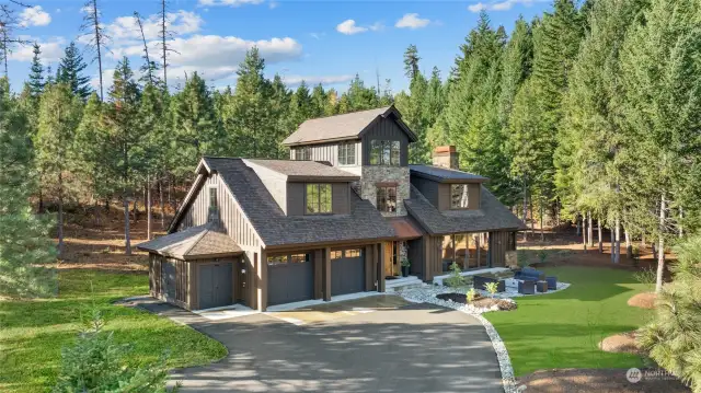 This mountain home is nestled on one of the sunniest & most private lots in the community.