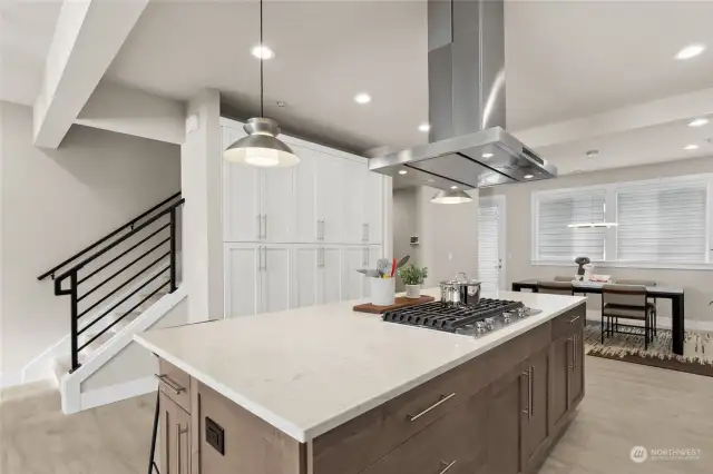 Built in pantry wall allows for ample storage space