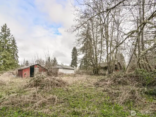 Hen house and where the barn used to be.