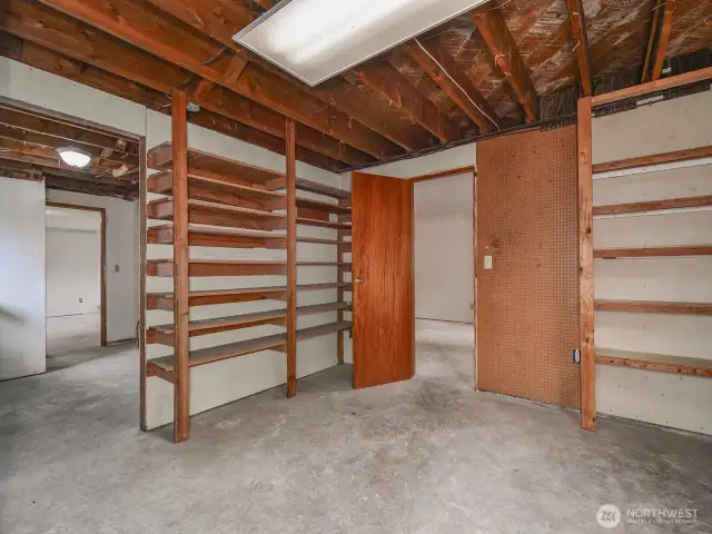 Built in shelves for storage