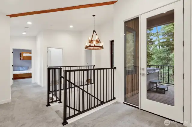 Second level stairs & patio entrance.