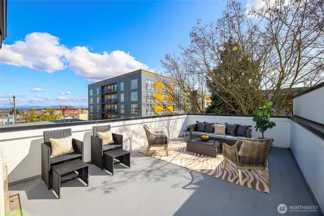 Sun drenched roof deck