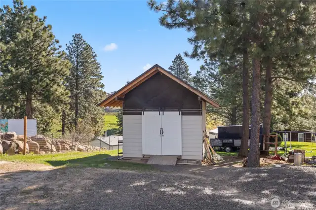 Outbuilding on lot for storage.