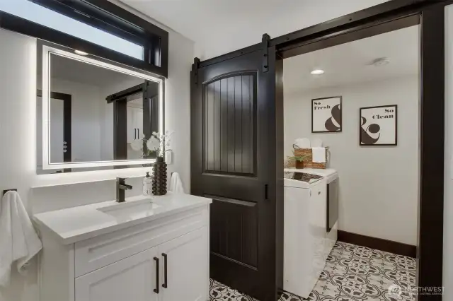 main floor bath & laundry