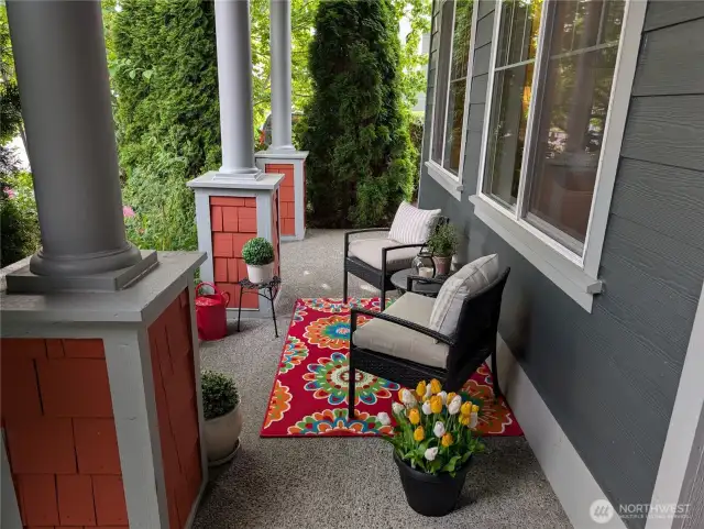 Inviting covered front porch-A perfect place to unwind.