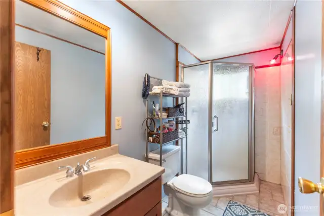 3/4 bath off primary bedroom.