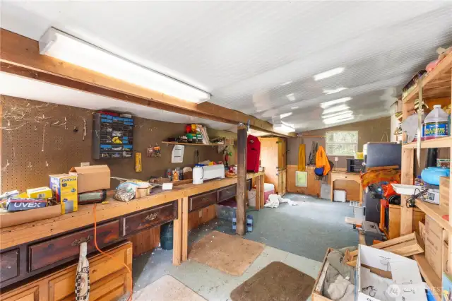 Shop space off the back of garage.