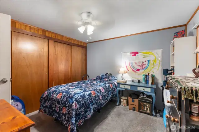 Spacious second bedroom with full bath just outside the door.