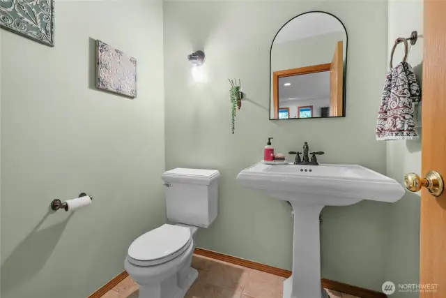 Half bathroom located off the great room.