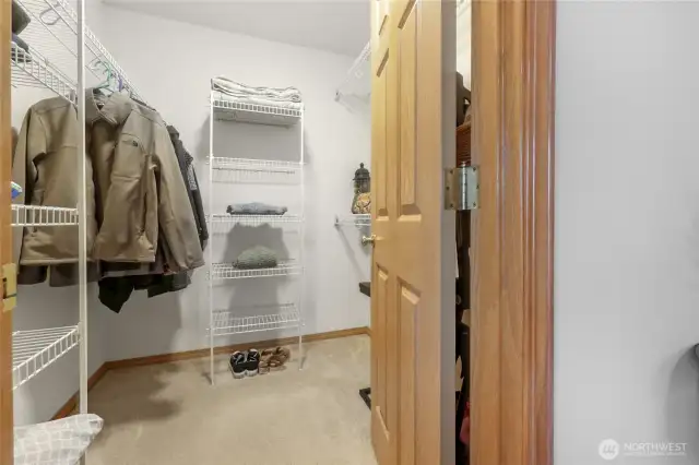 The primary bedroom has a walk-in closet.