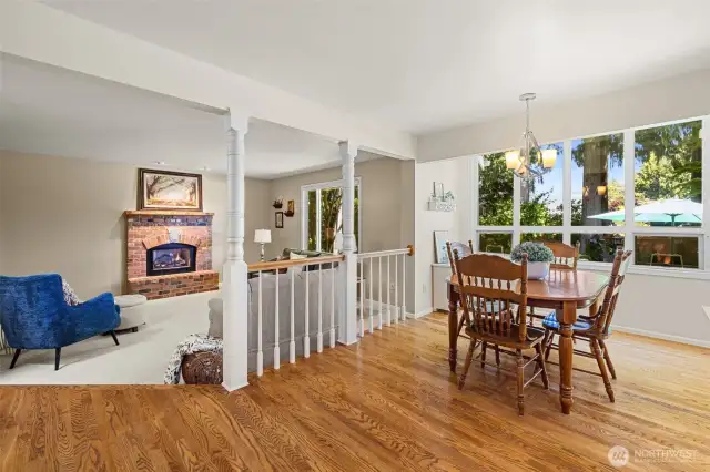 Comfortable family room acts as a hub of the home with natural gas fireplace, and an extra place to gather.
