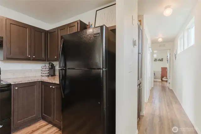 Kitchen Looking down Hall