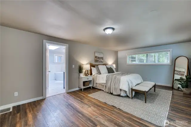 The oversized primary suite with an updated and lavished ensuite!