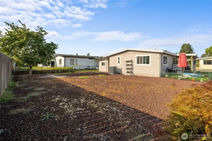 Back yard is large and ready for your garden beds, extra storage shed or expand the one your have!