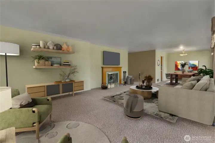 Oppositive View of Living Area _ Virtually Staged