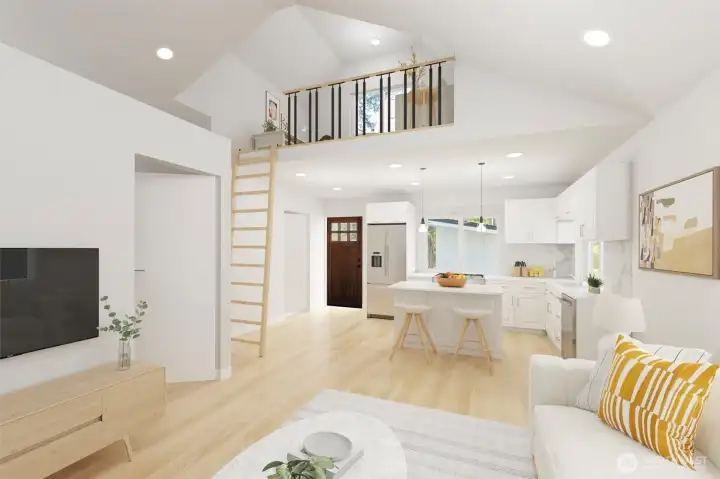This is a rendition of how you could finish this home.