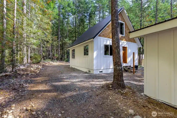 This area cleared for a wrap around, circular driveway.