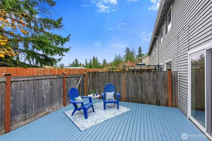 Great deck for entertaining and relaxing