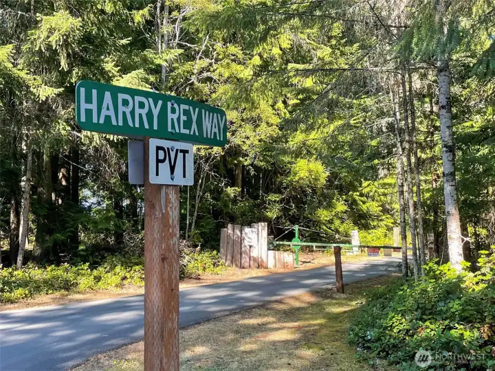 Access to lower portion of property from Harry Rex Way.