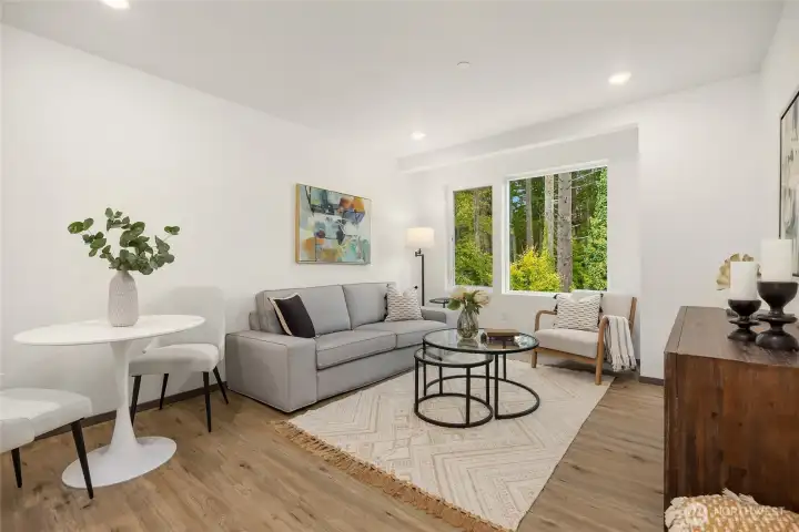 A spacious, airy living area blends modern comfort with a sense of quiet retreat.