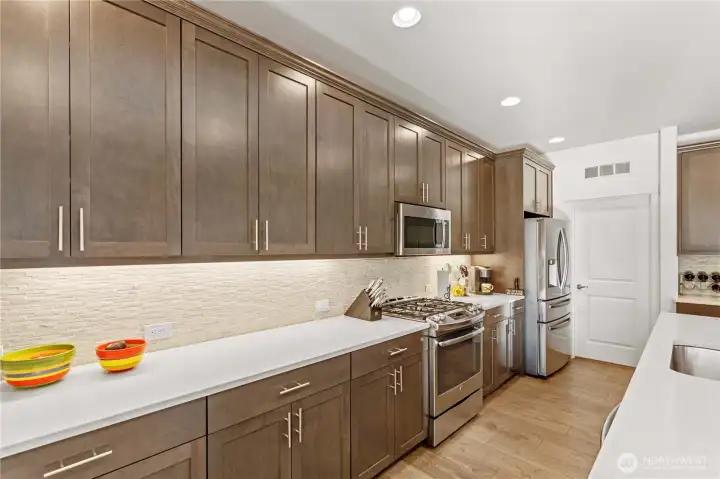 Tons of counter space and neutral color palate is sure to please