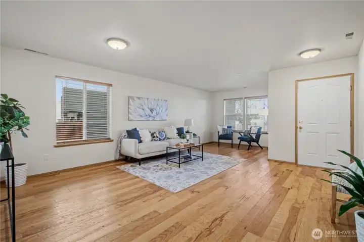 Enter into the spacious living room.