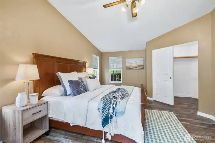 Primary suite with large walk-in closet