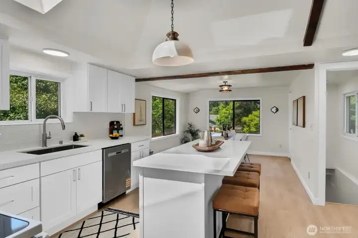 Bright chef’s kitchen with natural light, updated appliances, and spacious layout in the heart of West Seattle. Bright chef’s kitchen with natural light, updated appliances, and spacious layout in the heart of West Seattle.