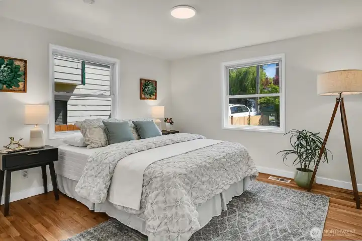 Spacious bedroom with bright windows, fresh paint, and versatile layout for guests or everyday living. Spacious bedroom with bright windows, fresh paint, and versatile layout for guests or everyday living.