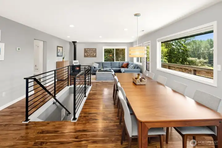 You can enjoy hosting large gatherings with space for a large dining room table.